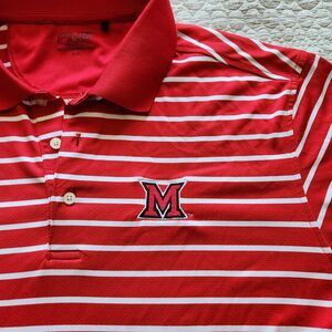 Maryland Terrapins Men's Ping Performance Polo Shirt Red & White Sz Large NCAA